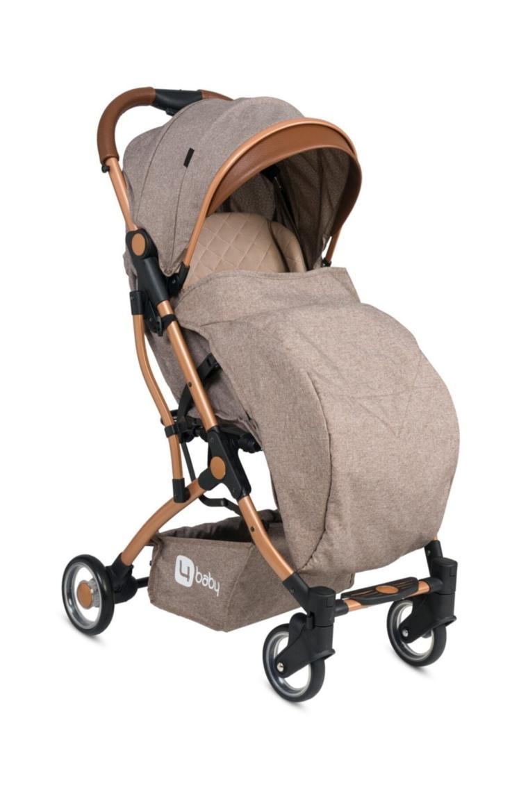4 Baby AB-380 Drone Gold Kahve Kabin Tipi Bebek Arabası