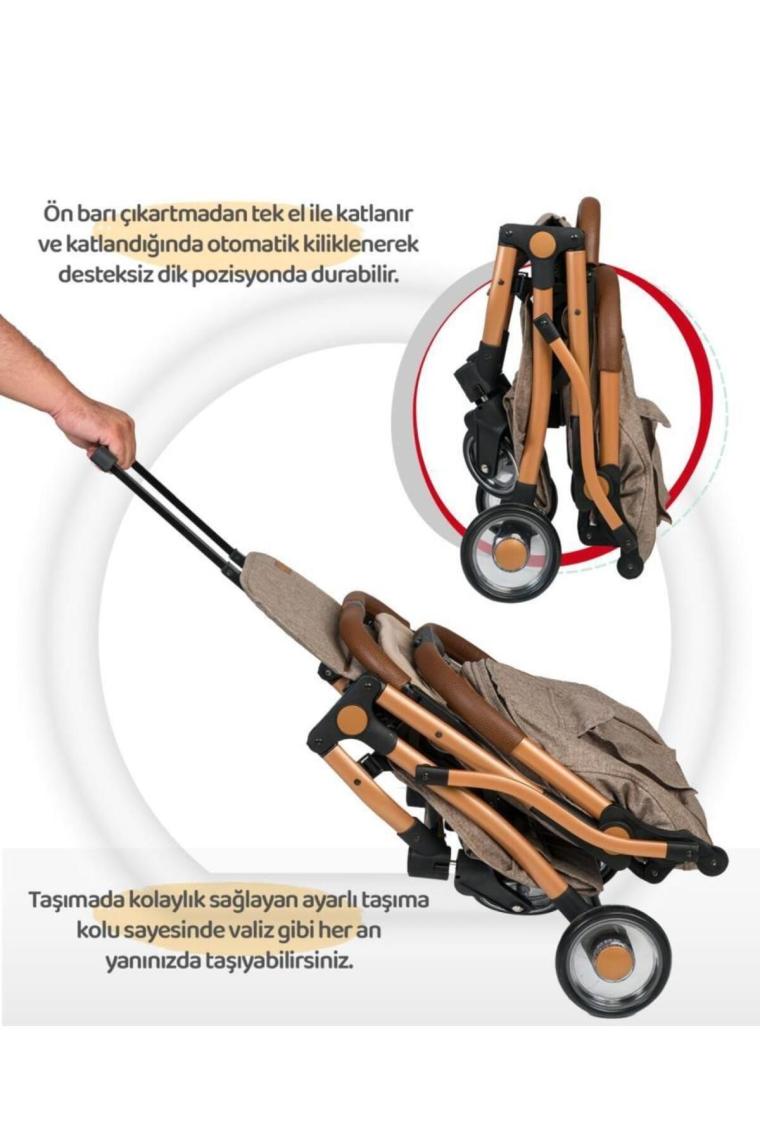 Tommybaby Gold Golf Antrasit Kabin Tipi Bebek Arabası