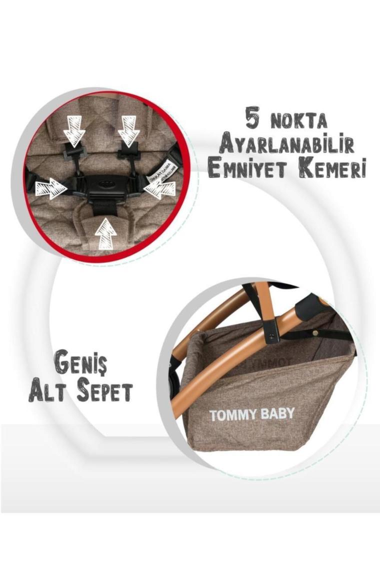 Tommybaby Gold Golf Antrasit Kabin Tipi Bebek Arabası