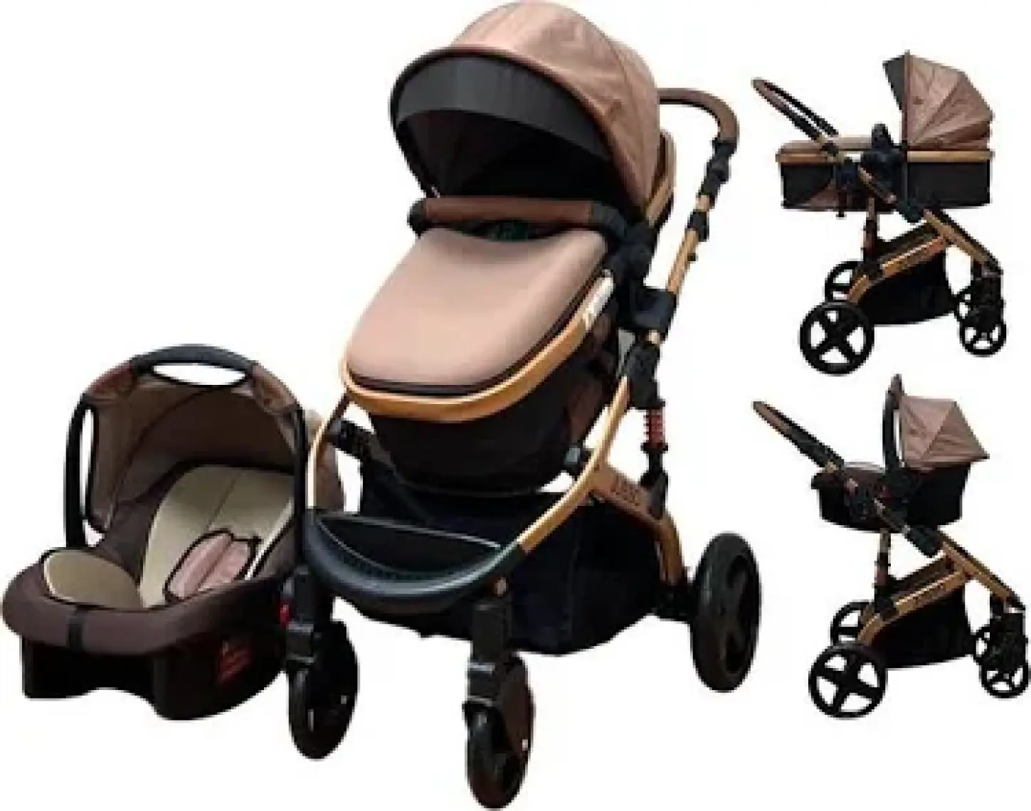 Pro Max Travel Sistem Bebek Arabası Gold Kahve