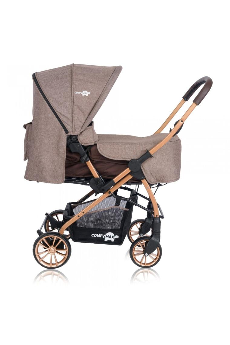 Comfymax Çift Yönlü Lüks Kahverengi Bebek Arabası