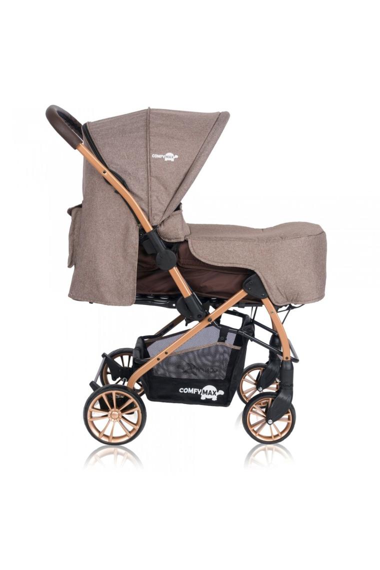 Comfymax Çift Yönlü Lüks Kahverengi Bebek Arabası