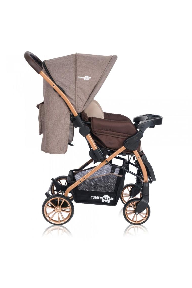 Comfymax Çift Yönlü Lüks Kahverengi Bebek Arabası