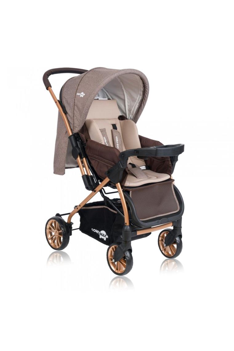 Comfymax Çift Yönlü Lüks Kahverengi Bebek Arabası