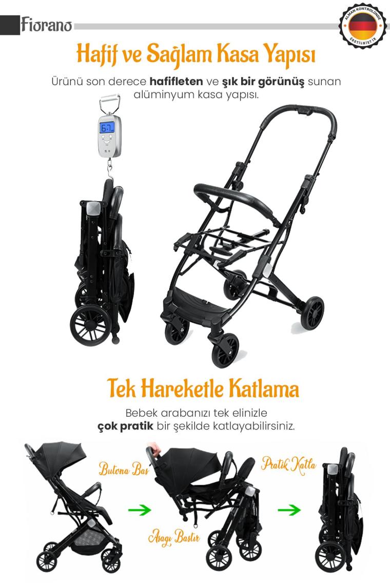 Lorelli Fiorano Black Kabin Tipi Bebek Arabası