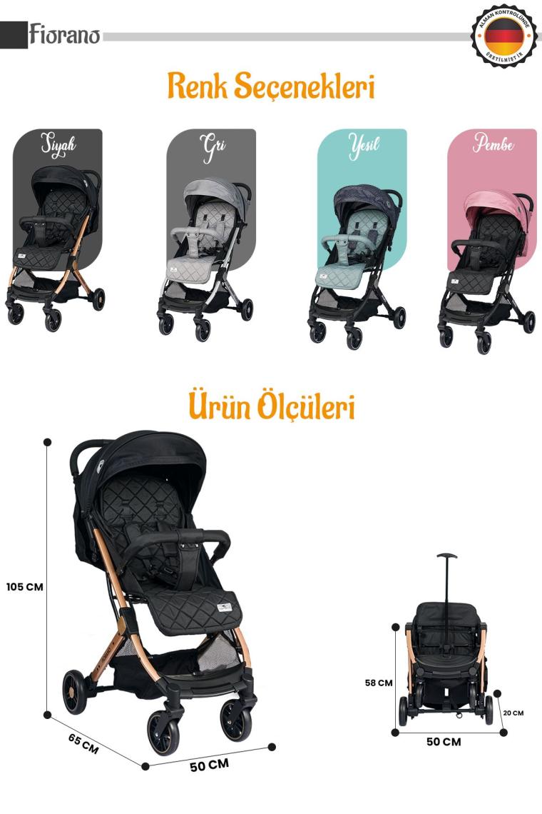 Lorelli Fiorano Black Kabin Tipi Bebek Arabası
