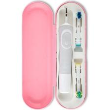 Pi & Go Oral-B  Şarjlı Diş Fırçası Koruma Kabı  Saklama Kabı  Hijyenik Seyahat Kutusu - Pudra Pembe
