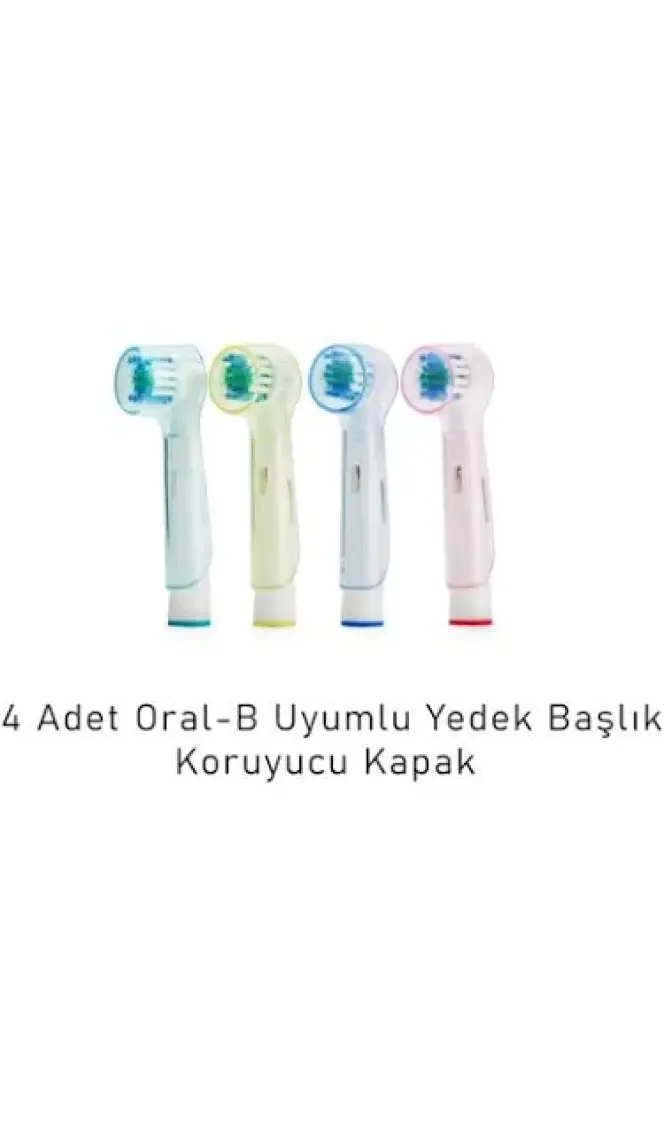 Kyver Oral B Şarjlı ve Pilli Diş Fırçaları ile Uyumlu Yedek Başlık Koruyucu Kapak Renkli 4’lü Set
