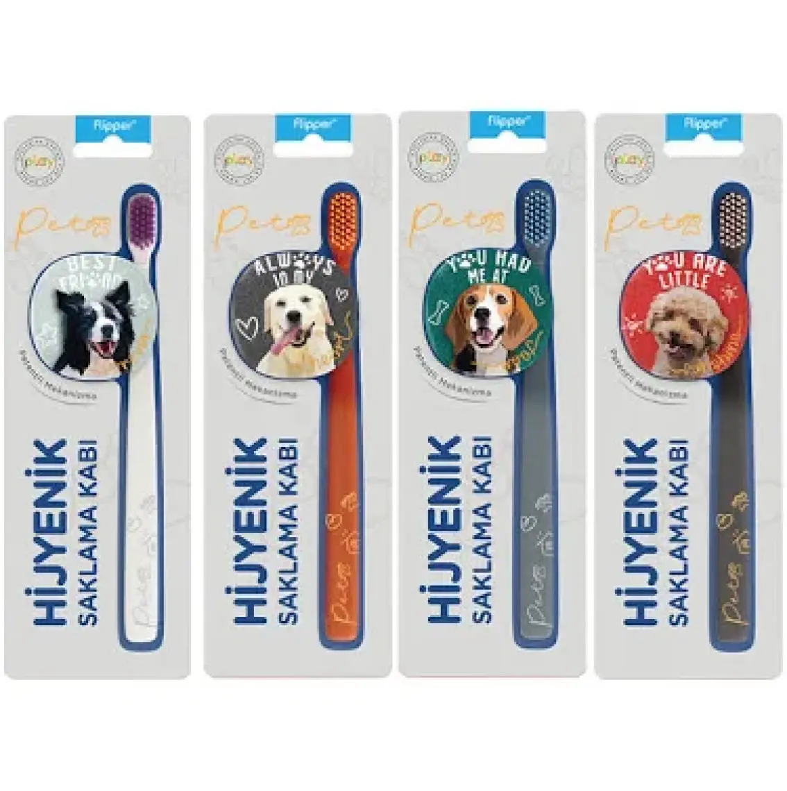 R.O.C.S. Flipper Pets Hijyenik Saklama Kabı ve Yetişkin Diş Fırçası Seti (Köpek)