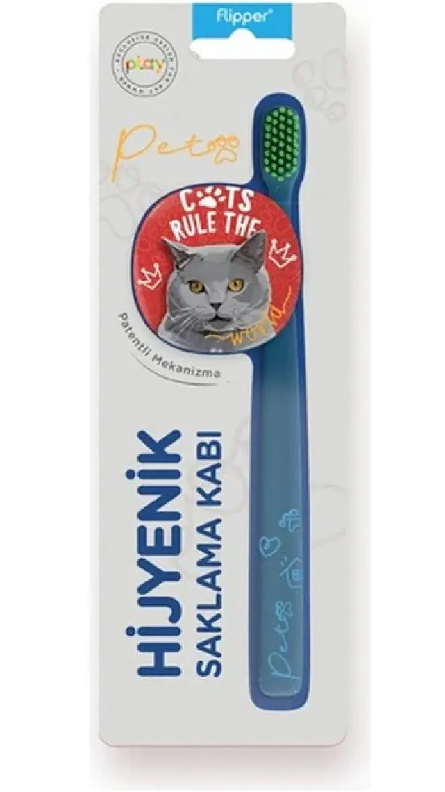 R.O.C.S. Flipper Pets Hijyenik Saklama Kabı ve Yetişkin Diş Fırçası Seti (Köpek)