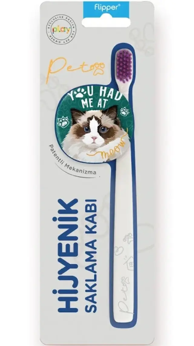 R.O.C.S. Flipper Pets Hijyenik Saklama Kabı ve Yetişkin Diş Fırçası Seti (Köpek)