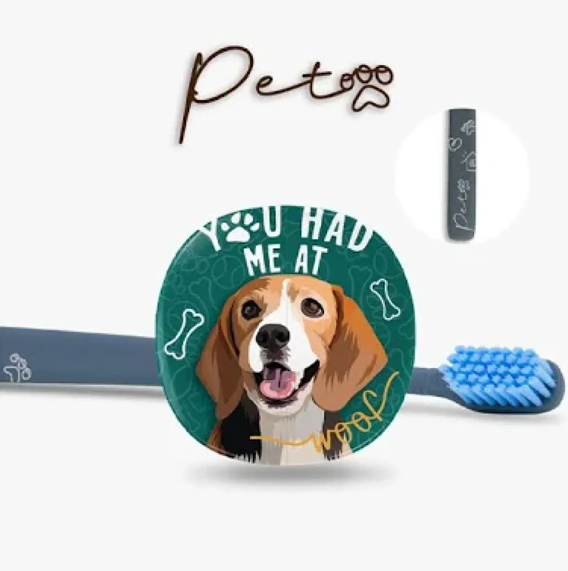 R.O.C.S. Flipper Pets Hijyenik Saklama Kabı ve Yetişkin Diş Fırçası Seti (Köpek)