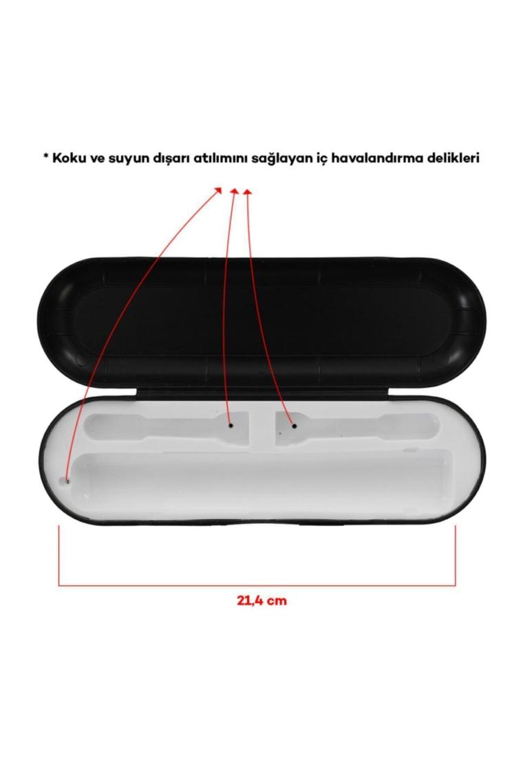 Pi & Go Oral-B  Şarjlı Diş Fırçası Koruma Kabı  Saklama Kabı  Hijyenik Seyahat Kutusu - Siyah