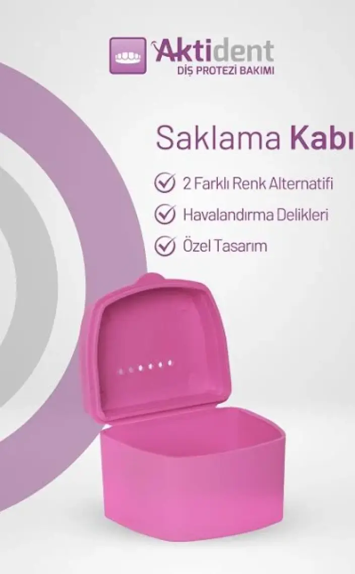 Aktident Protez Saklama Kutusu - Pembe