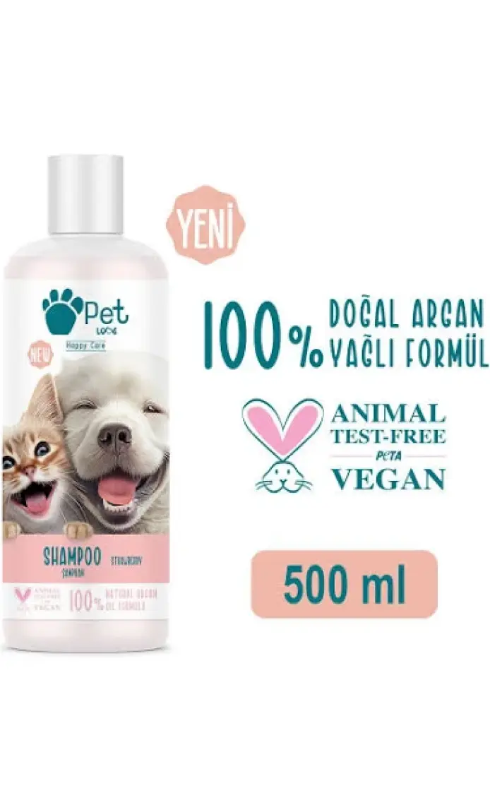 Pet Love Kedi Ve Köpekler İçin Şampuan Çilek 500 Ml 100% Doğal Argan Yağlı