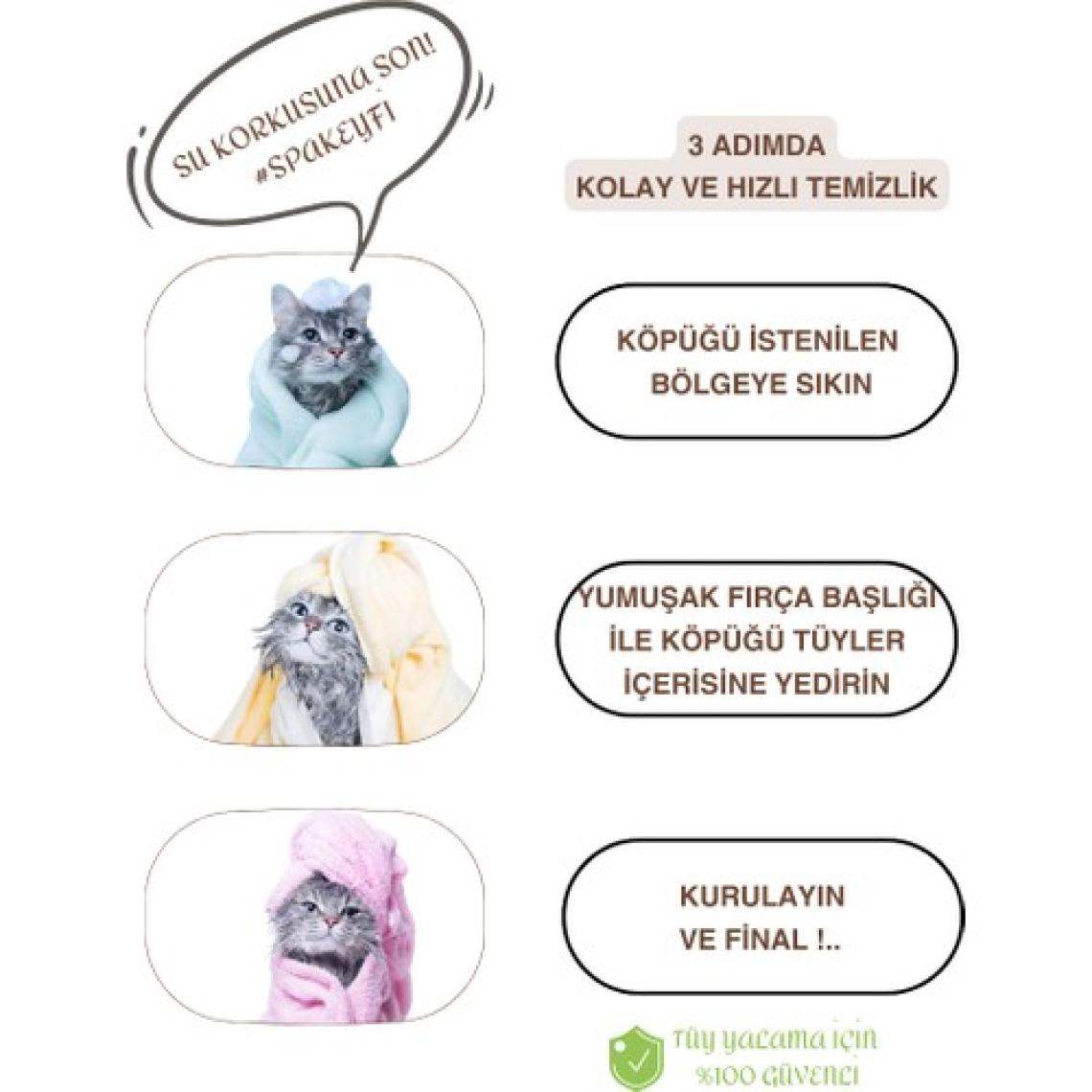Greenwich Kuru Şampuan, Pati ve Vücut Temizleme Köpüğü Vegan Organik Içerikli Kedi Köpek Durulamasız Susuz