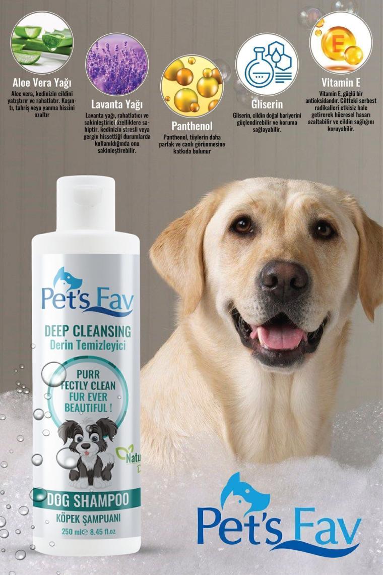Pet's Fav Tüy Sağlığını Destekleyen Derin Temizleyici Organik ve Doğal Köpek Şampuanı