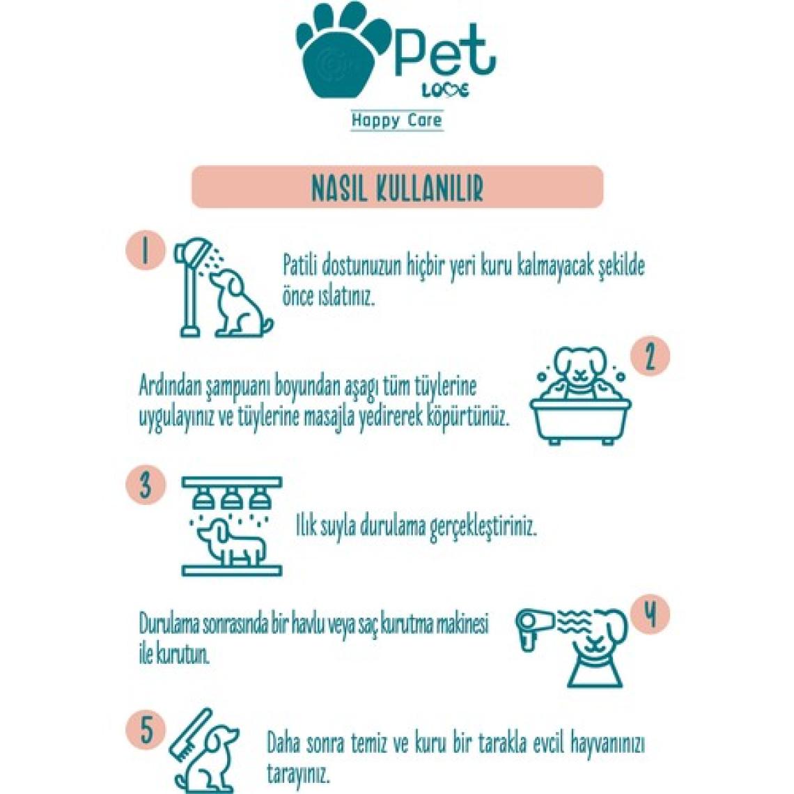 Pet Love Kediler ve Köpekler İçin Şampuan Okyanus 2X250 ml 100% Doğal Argan Yağlı