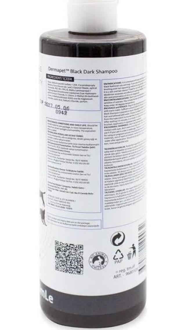 Purele Dermapet Dermatolojik Siyah Kedi ve Köpek Şampuanı 450 Ml