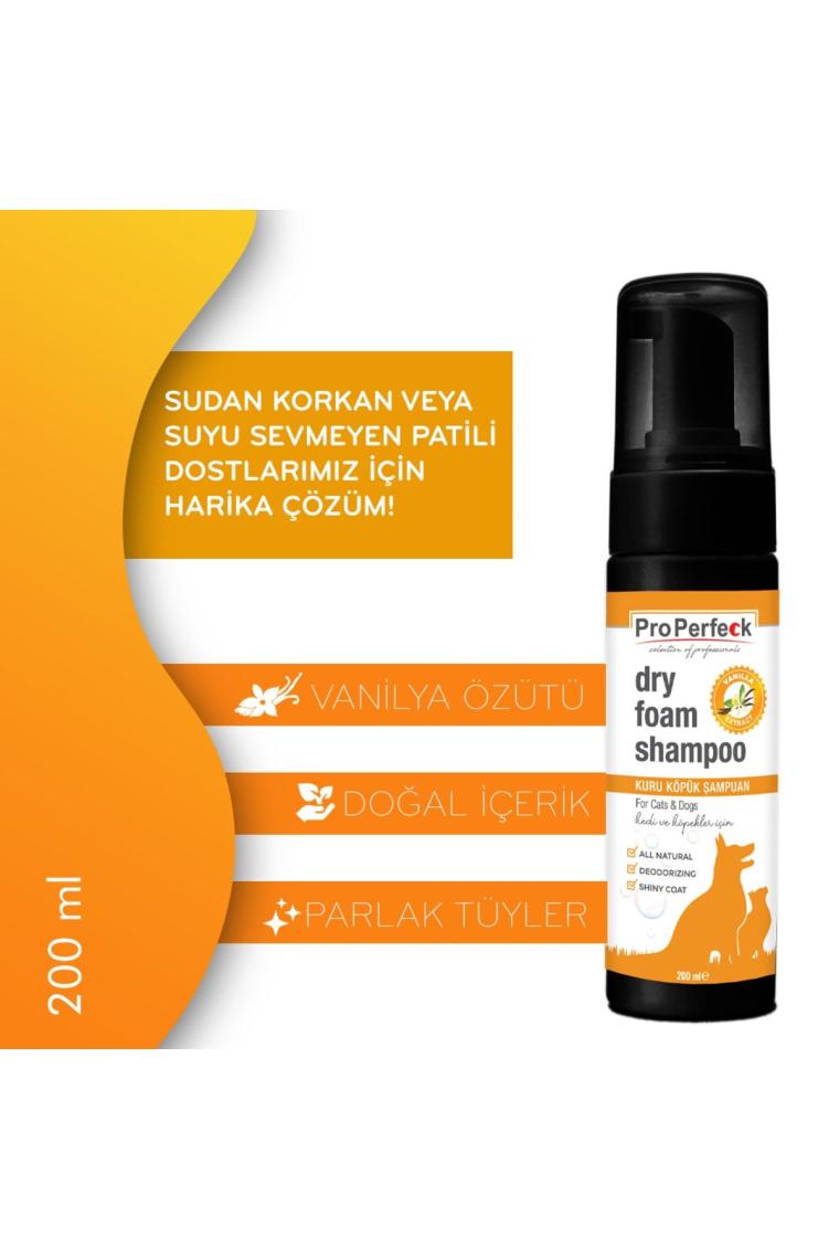 Kedi Köpek Kuru Köpük Şampuan 200 Ml Vanilya Kokulu