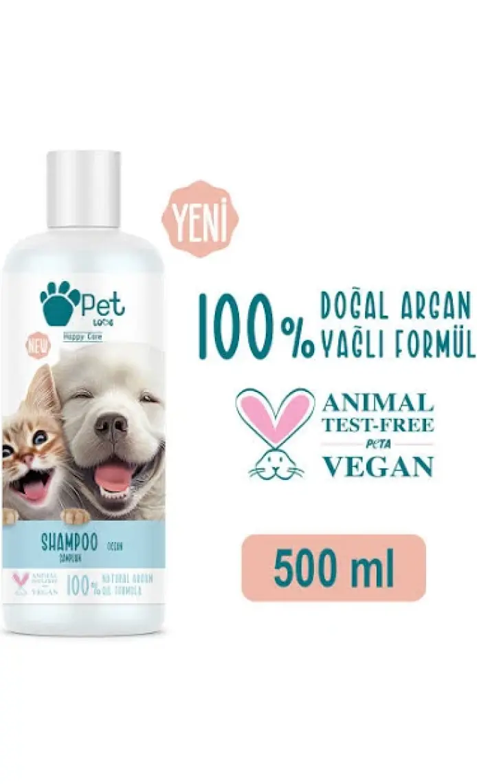 Pet Love Kediler ve Köpekler İçin Şampuan Okyanus 500 ml 100% Doğal Argan Yağlı