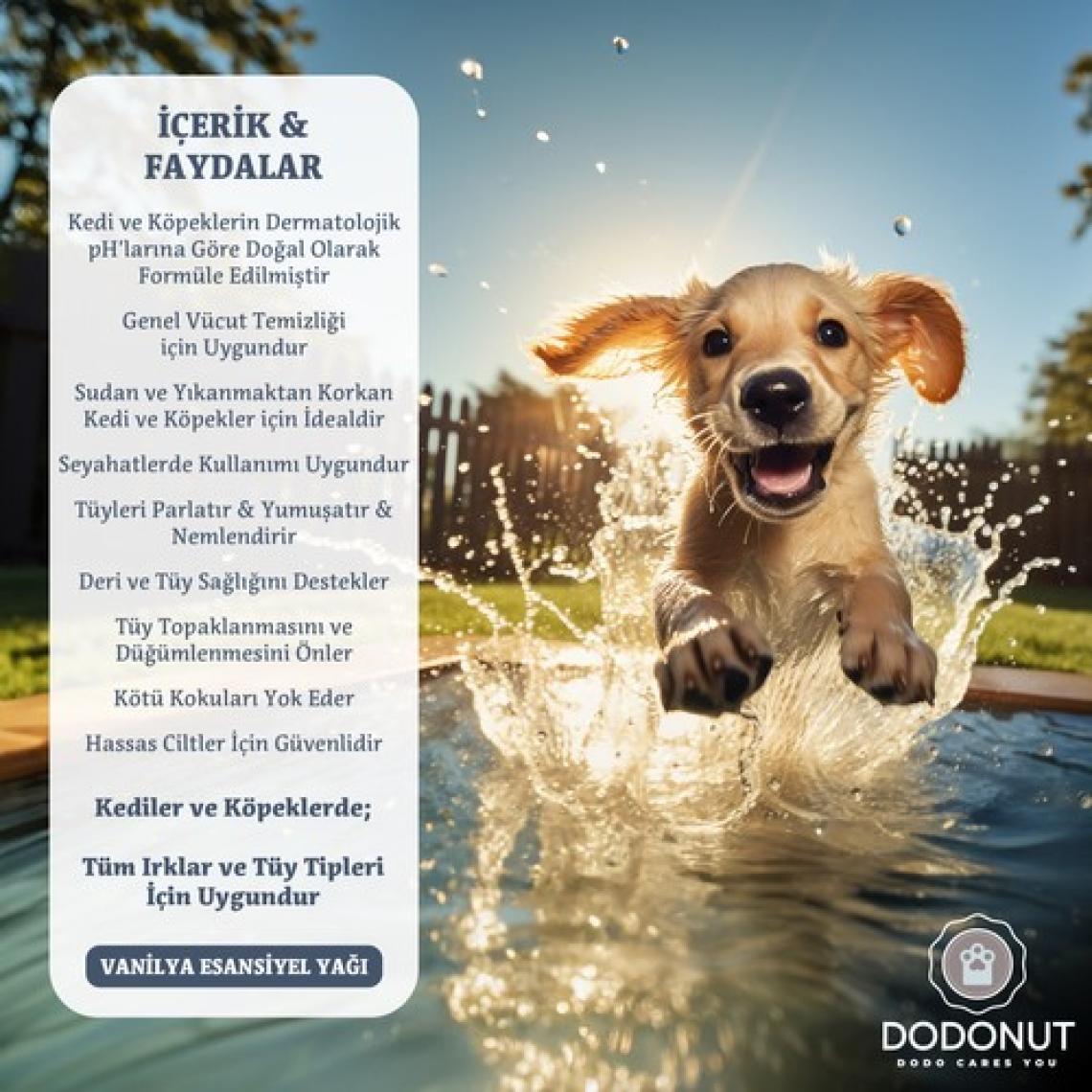 Dodonut Pure&care Doğal Kuru Köpük Şampuan, Kedi&köpek, Alkol, Sls/sles, Paraben Içermez, 350 ml