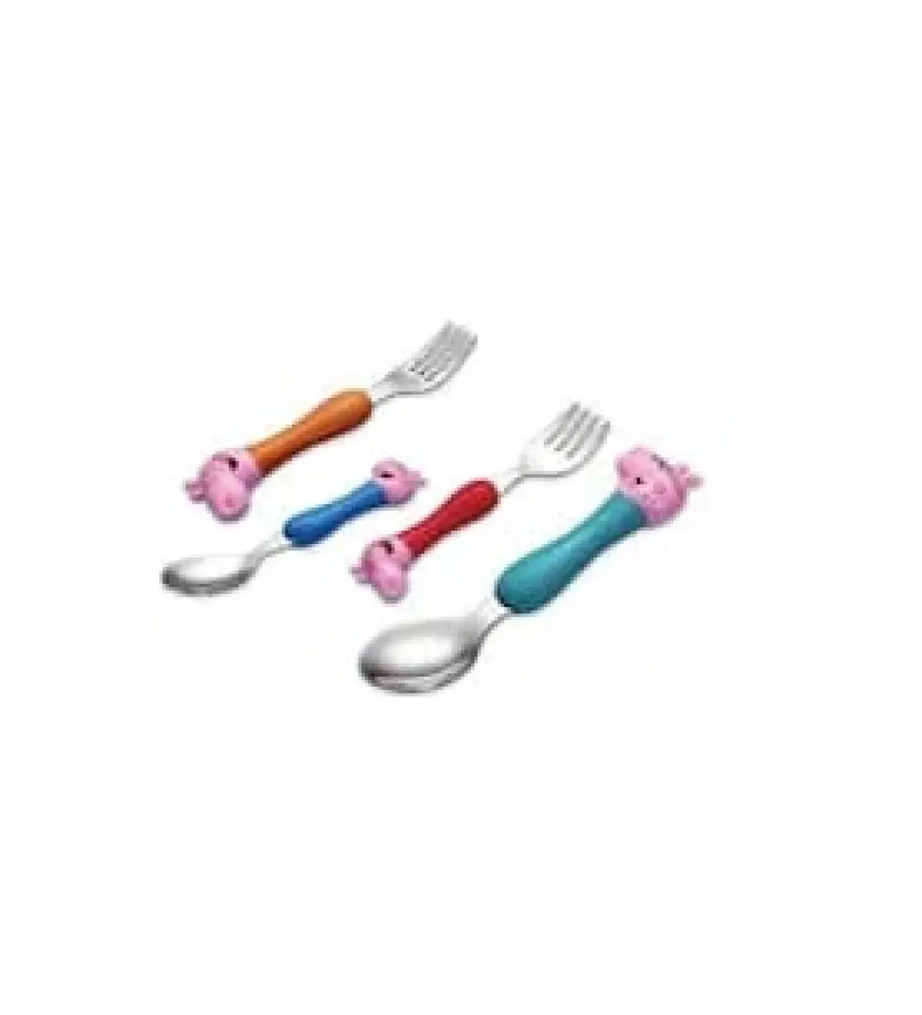 Peppa Pig Figürlü Çocuklar İçin Çatal & Kaşık Seti