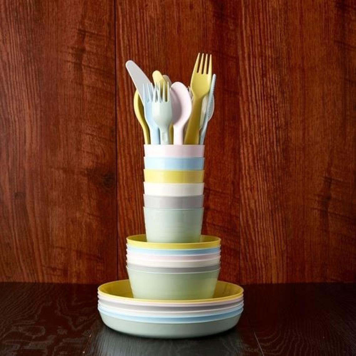 IKEA Çocuk Plastik Çatal-Bıçak-Kaşık Seti Pastel Ton Renkleri 18 Parça
