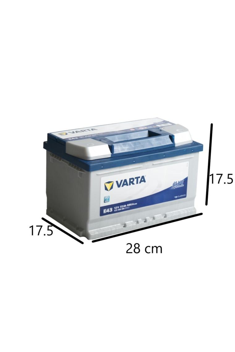 Varta E43 12V 72 Ah 680A Blue Dynamic Akü (Ford-Opel Alçak Tip) (Üretim Yılı: 2023)