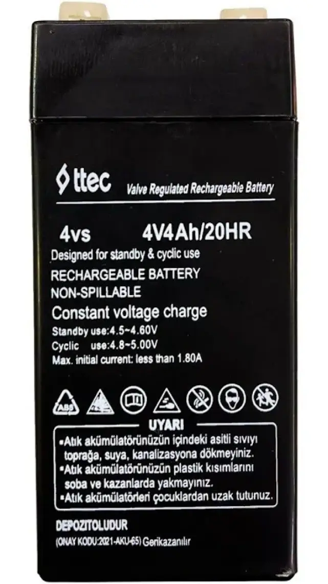 Ttec 4V 4Ah Bakımsız Kuru Akü