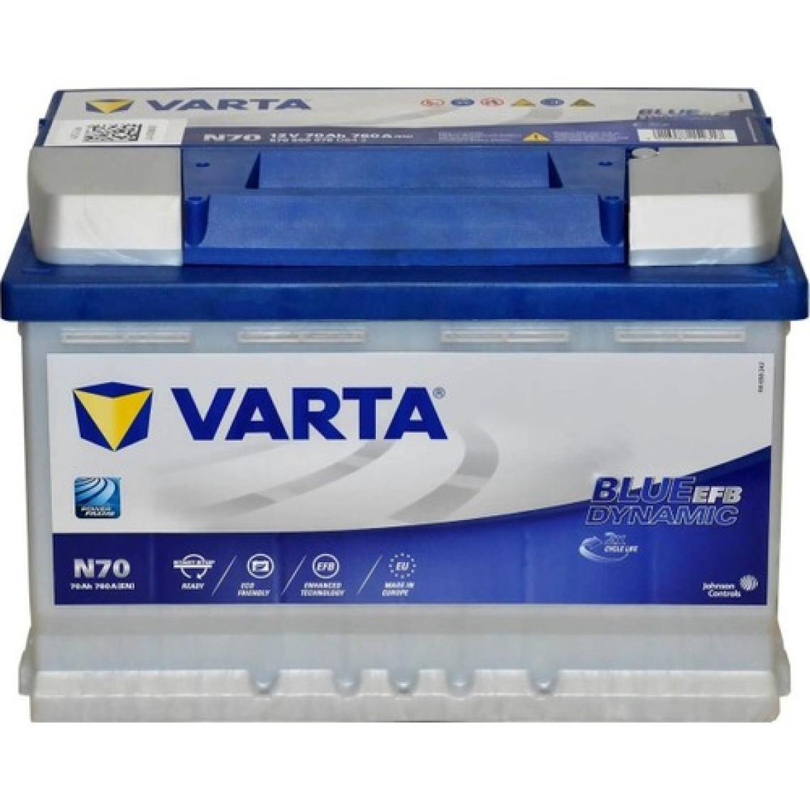 Varta Blue Dynamic N70 Start-Stop EFB 12 V 70 Ah 760 CCA Akü - 2023