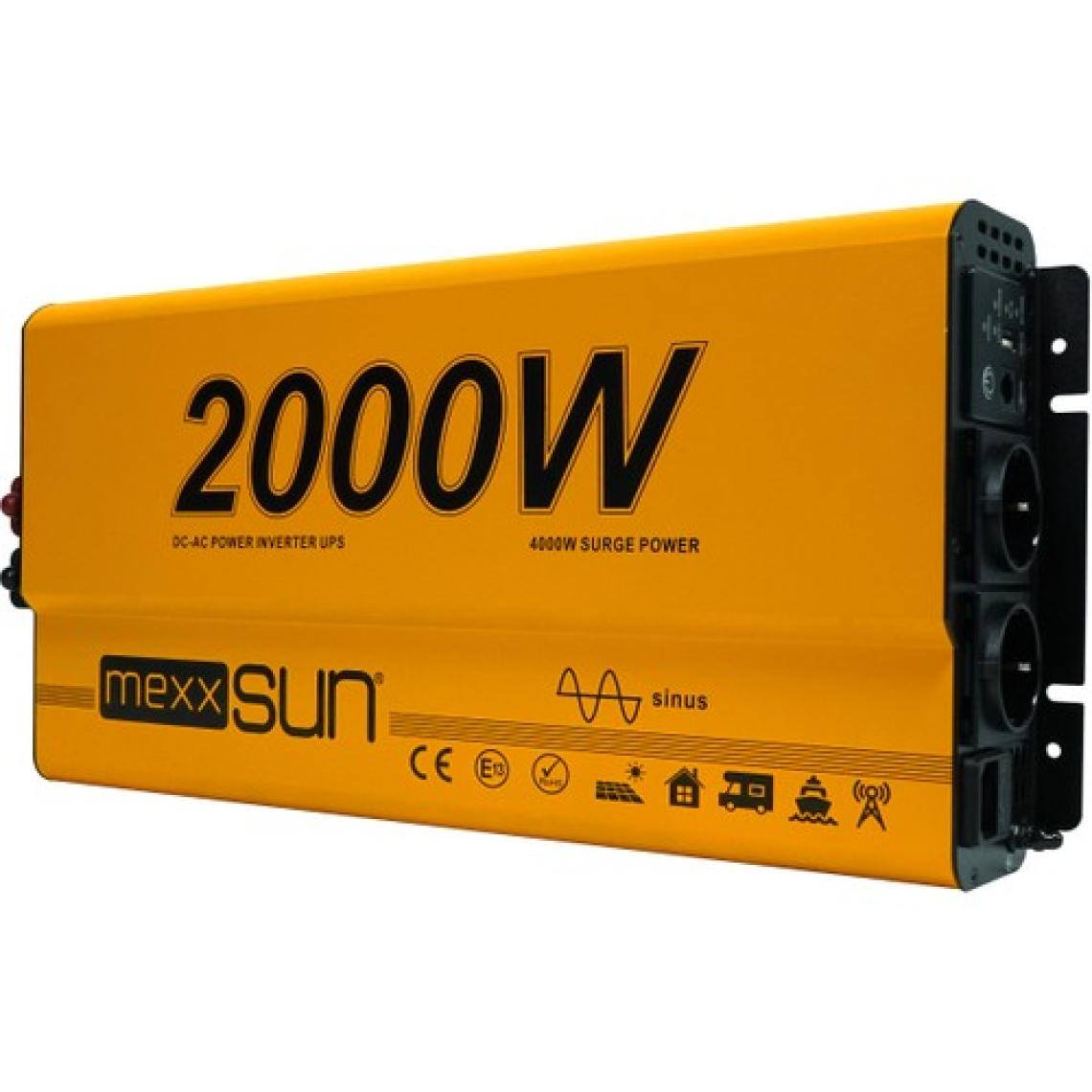 Mexxsun 12V Volt - 2000W Watt Ats Ups Şarjlı Tam Sınüs Inverter ( Ekranlı )