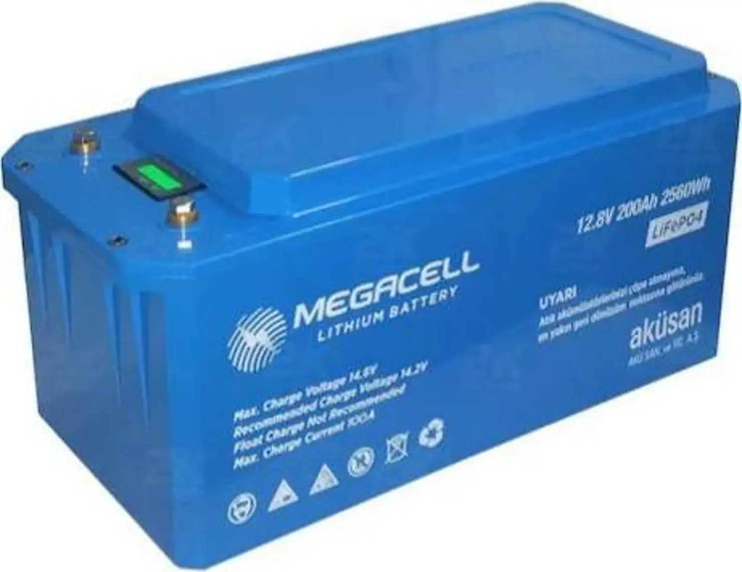 Megacell 12,8V-200 Ah Lityum Demir Fosfat Akü - Lifepo4