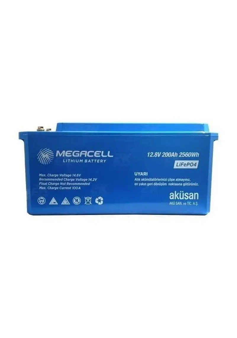 Megacell 12,8V-200 Ah Lityum Demir Fosfat Akü - Lifepo4