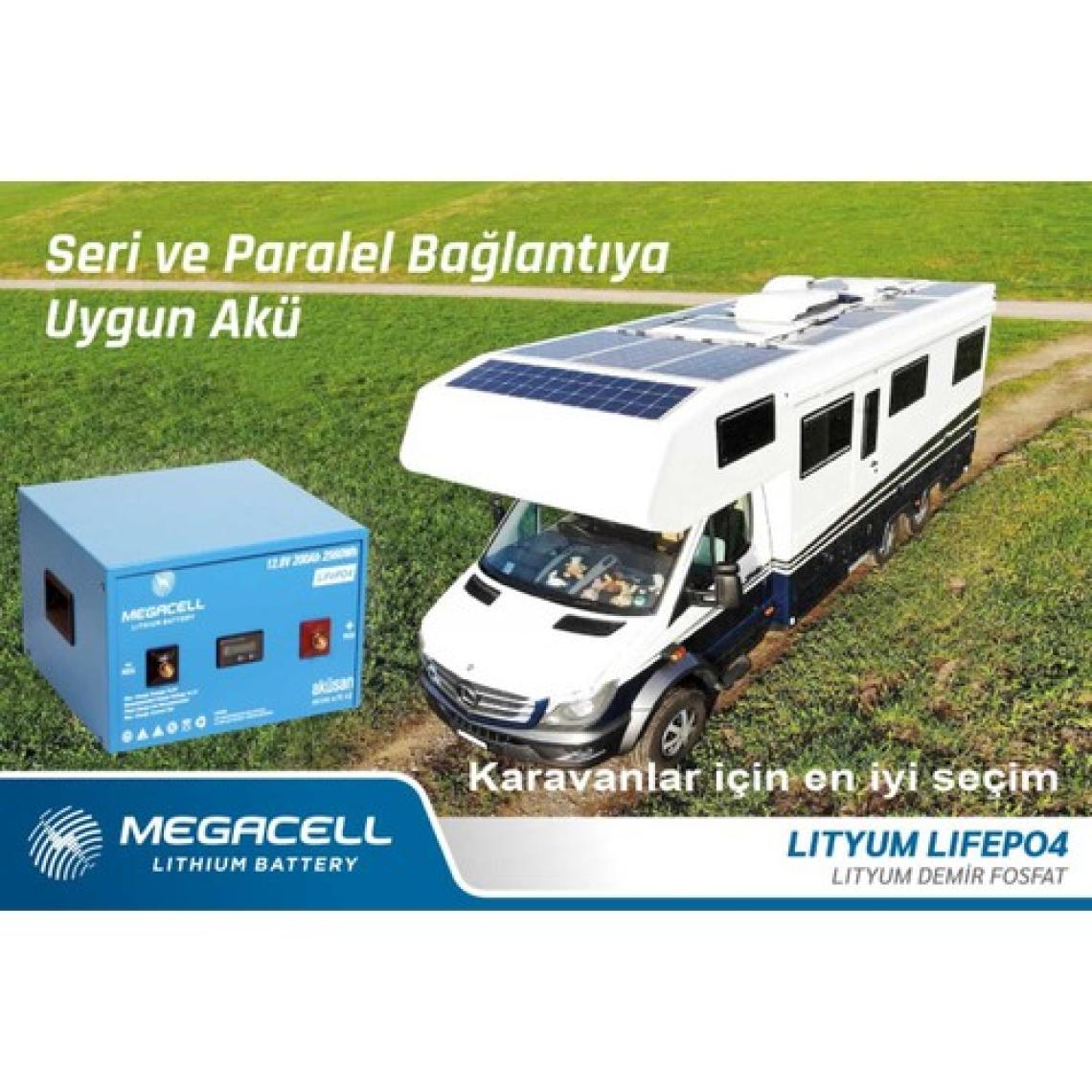 Megacell 12,8V-200 Ah Lityum Demir Fosfat Akü - Lifepo4