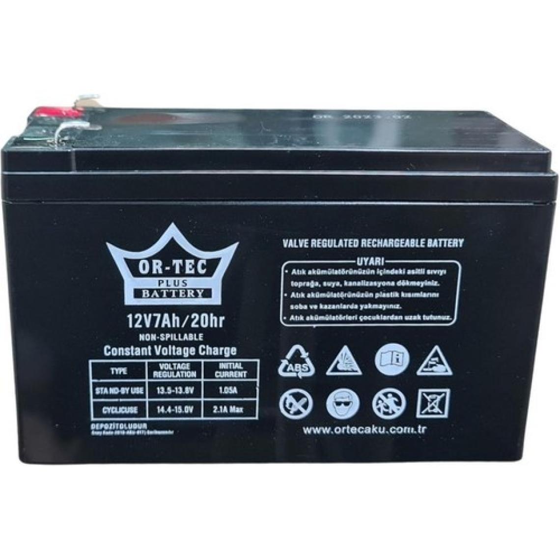 Ortec Akü 12 V 7 Ah Siyah Kuru Akü