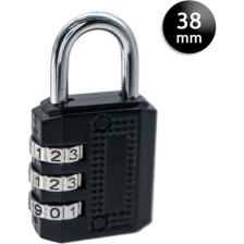 YMK YMK-1338 Üç Basamaklı Şifreli Asma Kilit Siyah 38 mm