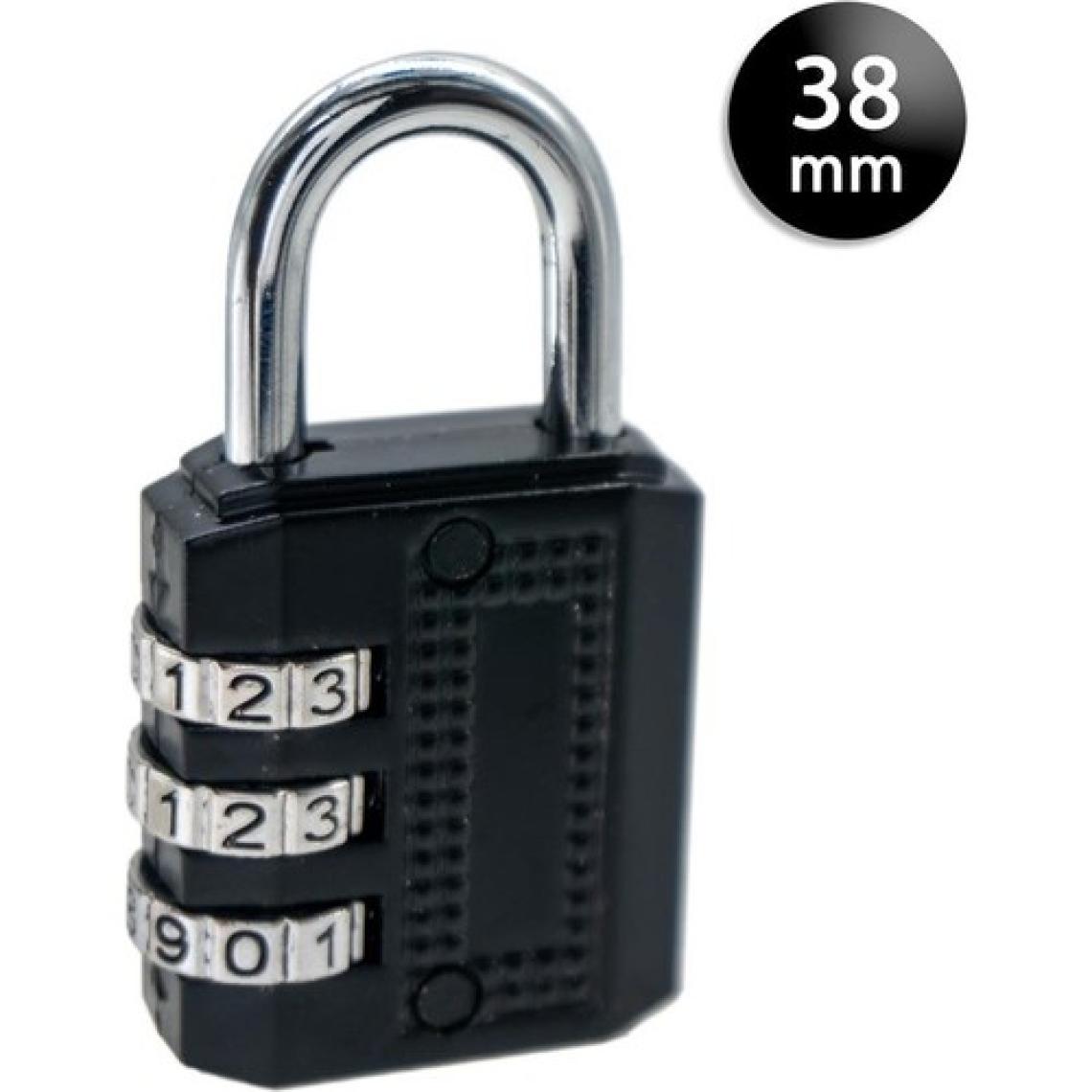 YMK YMK-1338 Üç Basamaklı Şifreli Asma Kilit Siyah 38 mm