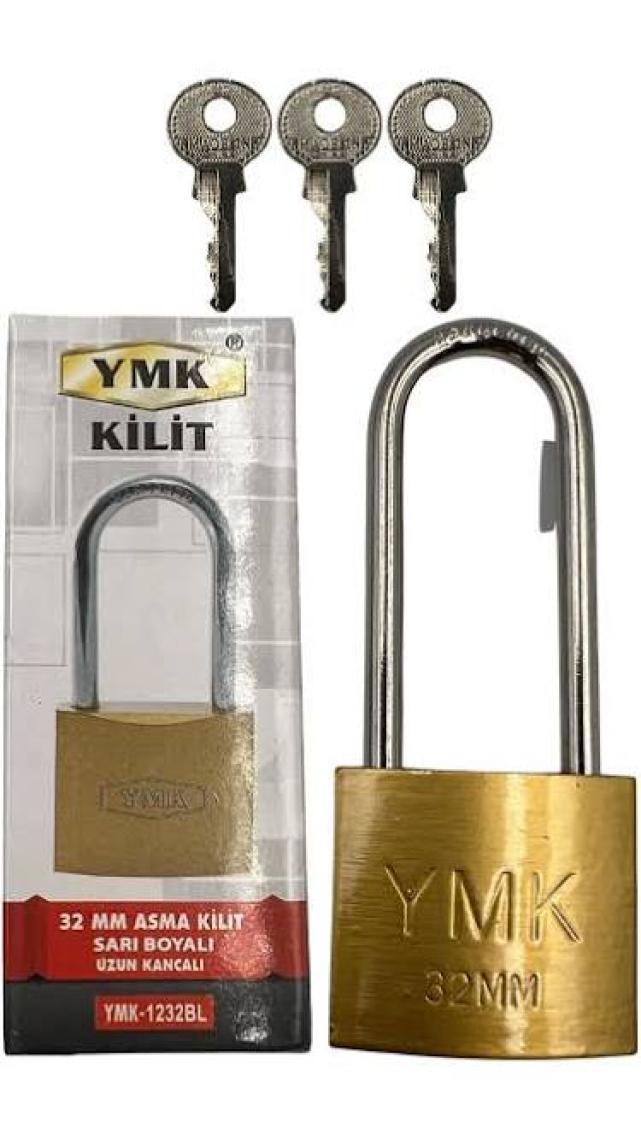 Yuma Kilit Ymk Kancalı Asma Kilit Uzun Sarı 32 mm