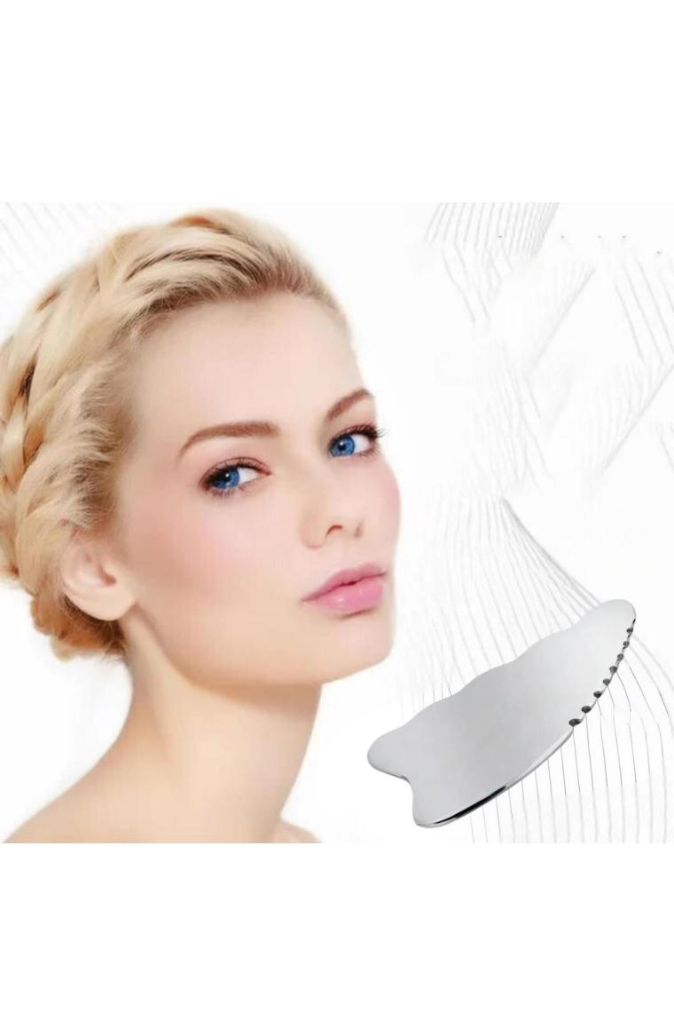 Naturachi Metal Yüz Masaj Aleti Face Guasha 2 'Li Graston Set