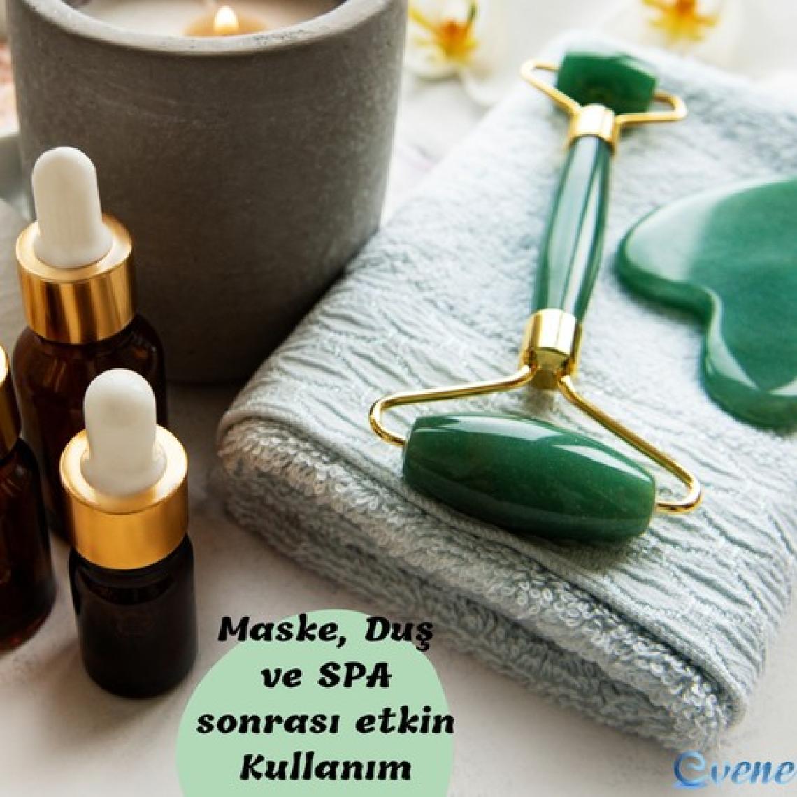 Evene Jade Roller Cilt Masaj Aleti Çift Taraflı Doğal Yeşim Taşı