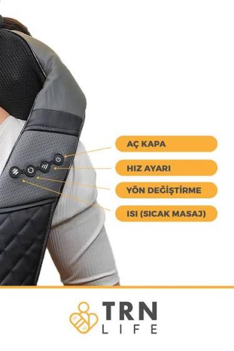 Trn Life Boyun - Sırt - Bel - Karın - Ayak - Tüm Vücut Ovmalı Yoğurmalı Isıtmalı Masaj Aleti Cihazı (2024 Model)