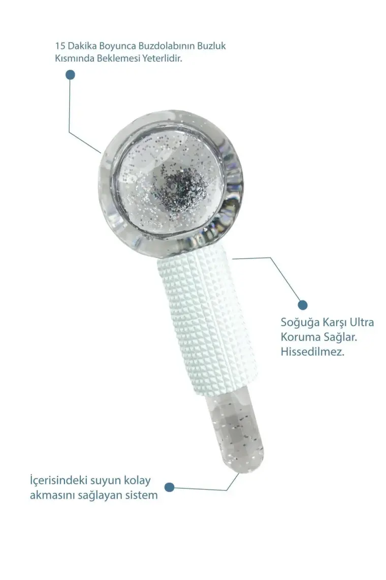 Seay Ice Globe Buz Küresi Soğuk Terapi Topu Masaj Tasarımlı Beyaz Renk