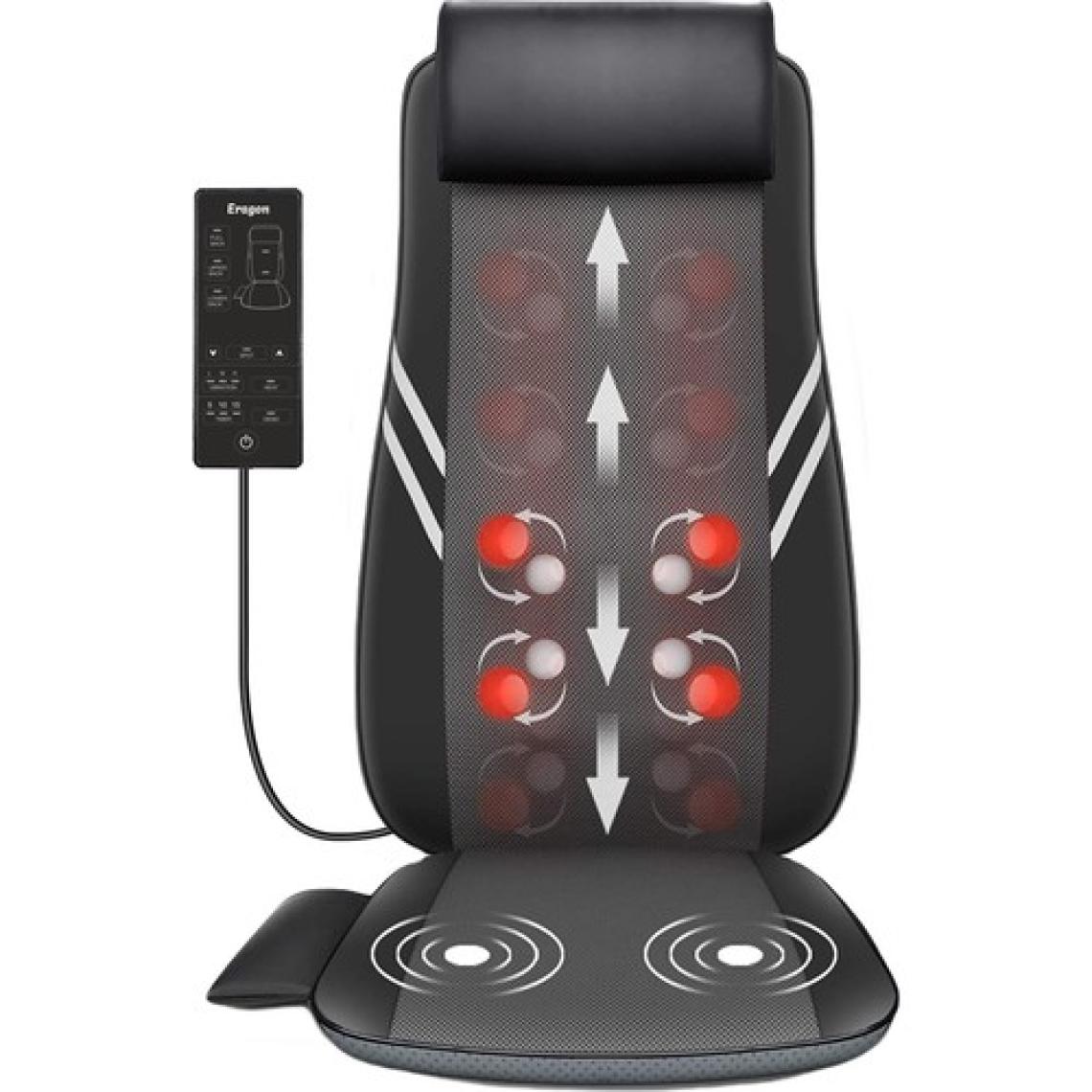 Eragon ERG-783 Shiatsu 8 Nodes Ovmalı Isıtmalı Masaj Koltuğu Minderi Masaj Aleti