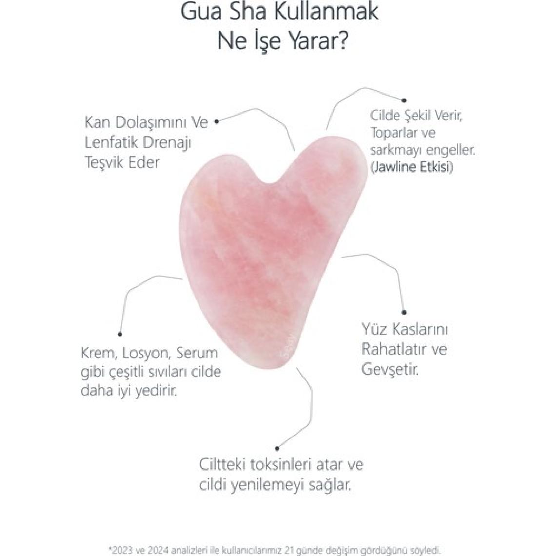 Seay Pembe Kuvars Face Roller Ve Kalp Gua Sha Yüz Masaj Aleti Seti Değerli Doğaltaş Sertifikalı
