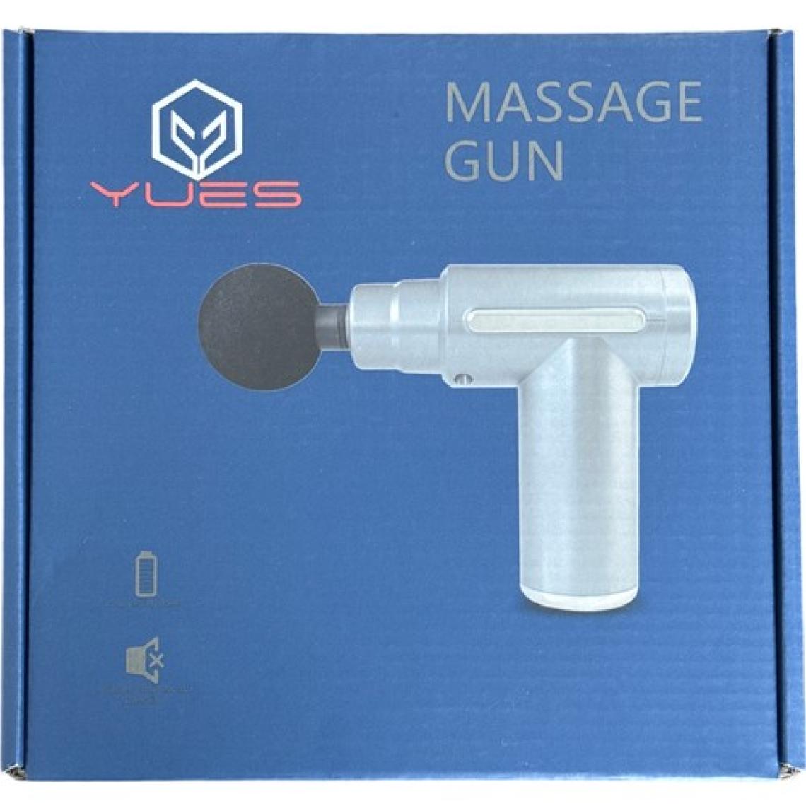 YUES Profesyonel Şarjlı Masaj Tabancası – 6 Hız, 4 Başlık, Sporcu & Ev Tipi Kullanım, Sessiz Motor