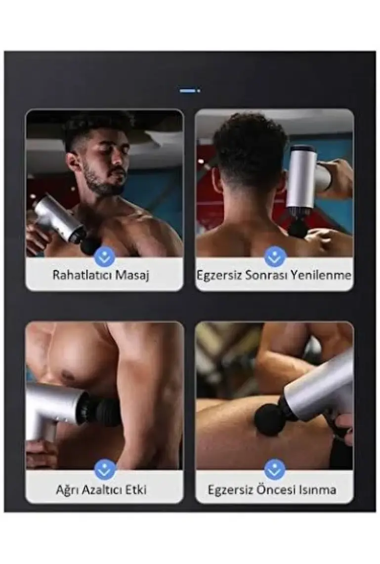 Kama Star Fascıal Gun Masaj Tabancası Sporcu Masaj Aleti 4 Başlıklı Kas Rahatlatıcı