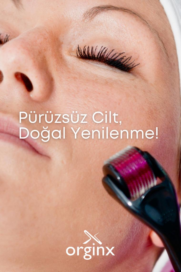 Orginx Titanyum Uçlu 540 Iğneli Derma Roller 0,5 mm Iğne Cilt Yüz Vücut Yenileme Masaj Aleti