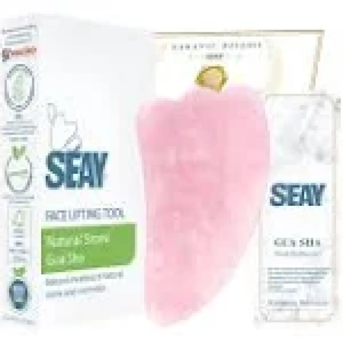 Seay Pembe Kuvars Melek Kanadı Gua Sha Masaj Aleti Doğal Taş Sertifikalı