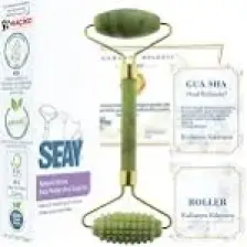 Seay Yeşim Taşı Tırtıklı Face Roller Yüz Masaj Aleti Doğal Taş Sertifikalı